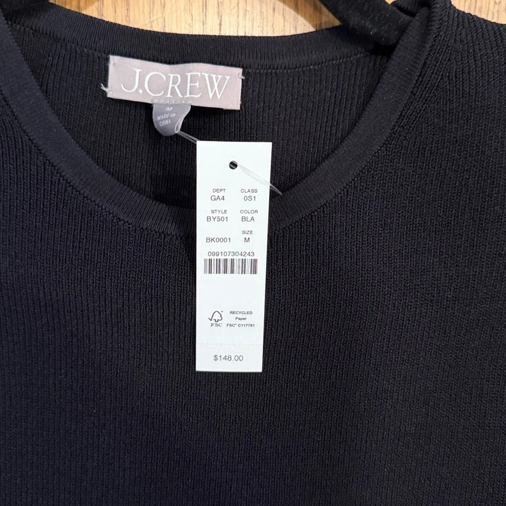 NWT J. Crew Black Sheath Dress Size Medium - Picture 6 of 7